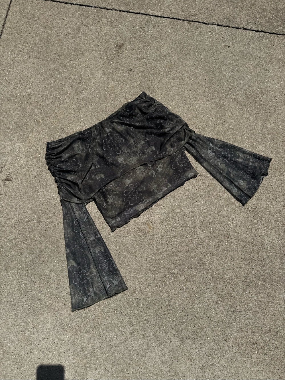 ROMWE Olive Green Mesh Layered Top